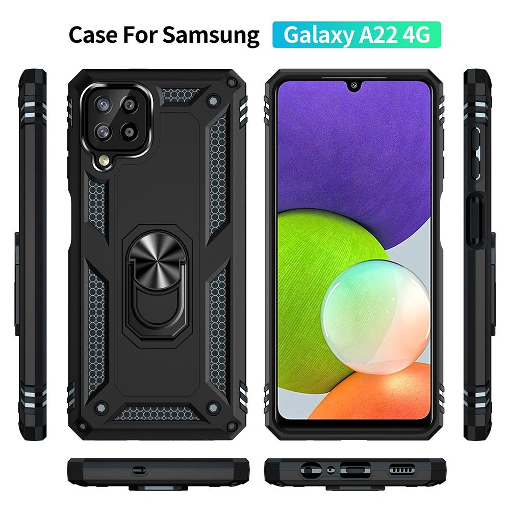 Ốp lưng cho Samsung A22 4G M32 chống sốc 2 lớp kèm nhẫn iring làm giá đỡ