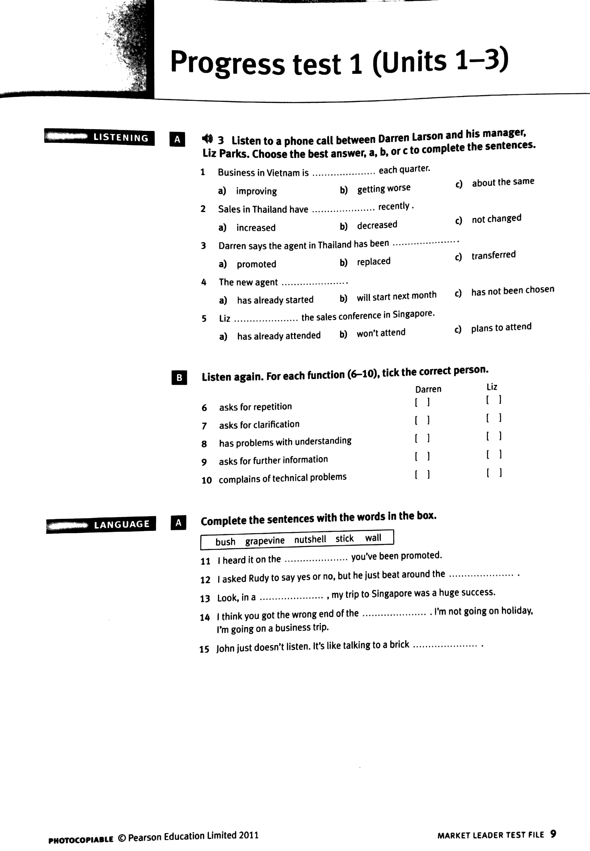 Market Leader 3Rd Edition Upper Intermediate Test File