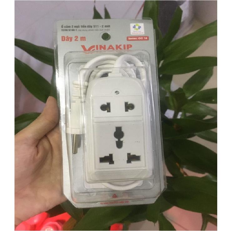 Ổ Cắm 2 Lỗ 2 Chạc Và 3 Chạc, Ổ Cắm Điện Thông Minh Dây Nối Dài 2m, An Toàn,Tiện Dụng Trong Gia Đình. TakyHome 8608