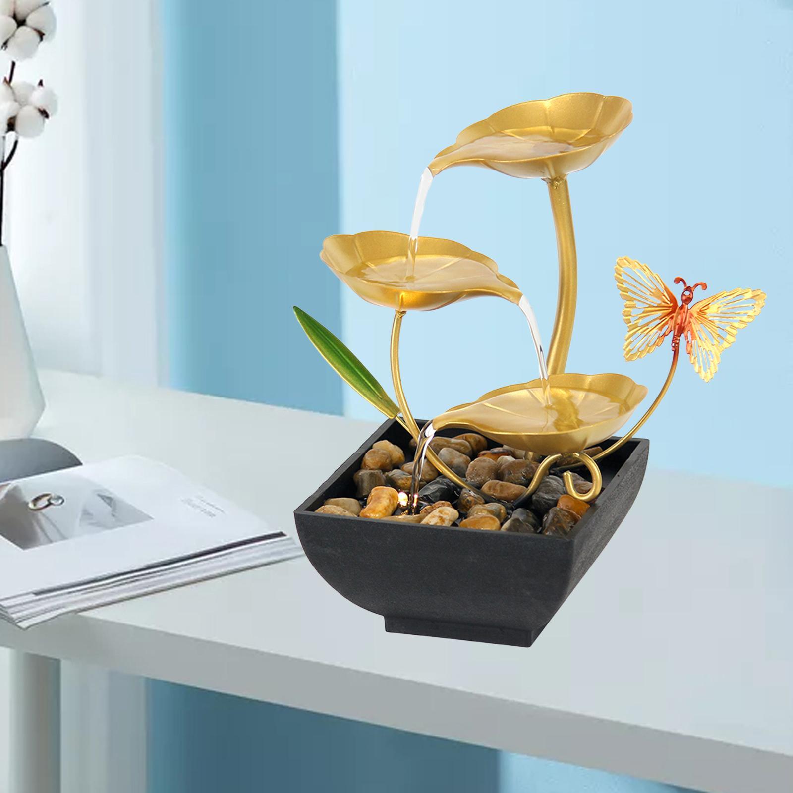Small Tabletop Fountain USB Water Feature for Home Feng Shui Decoration Gift