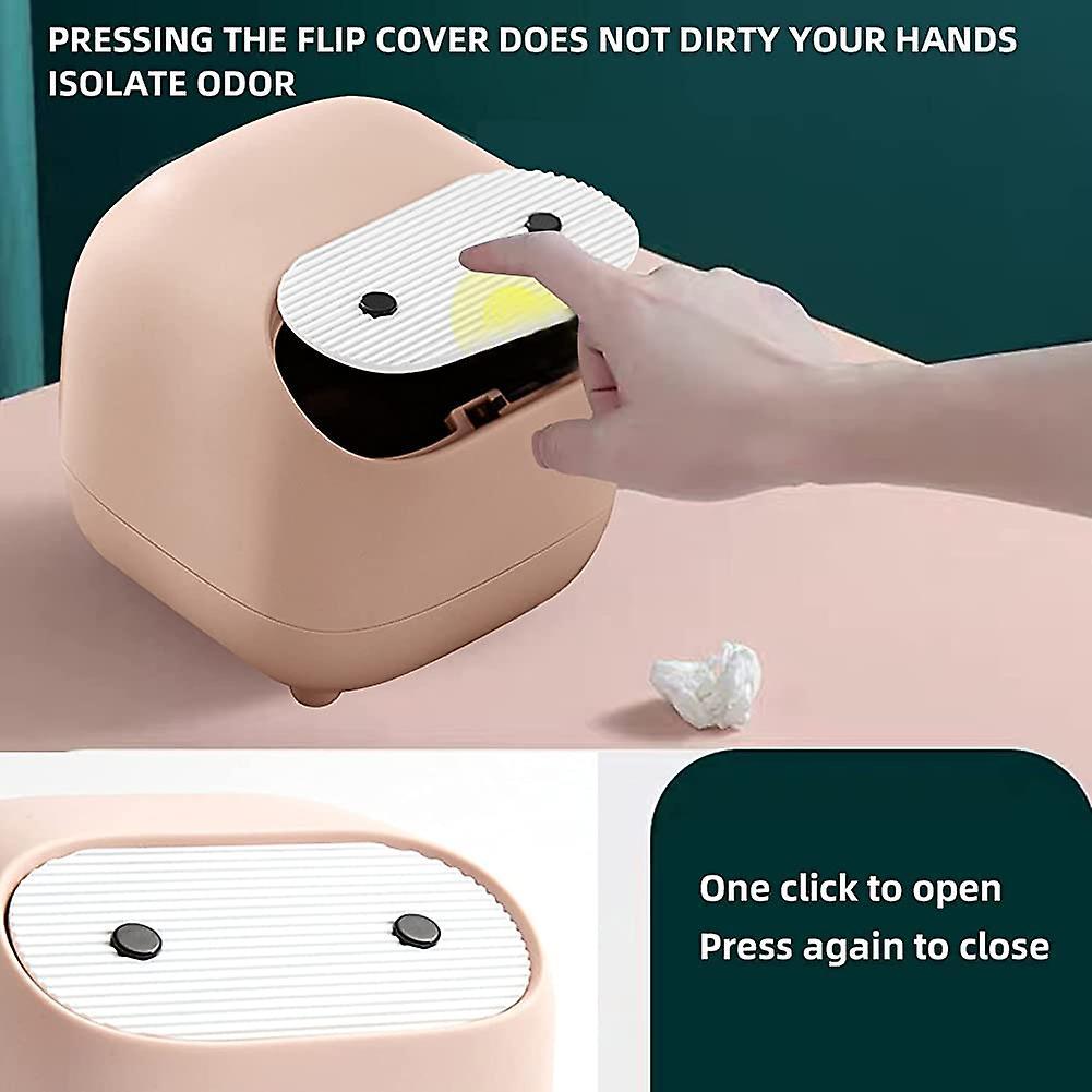 Thùng rác nhỏ, thùng rác văn phòng ninja dễ thương, thùng rác phòng ngủ có thể （hồng）