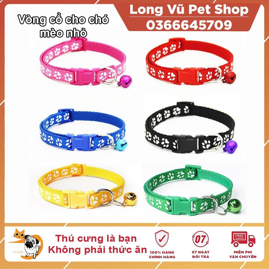 Dây đeo cổ vải dù nhiều màu có họa tiết dấu chân thú cưng đáng yêu cho chó mèo