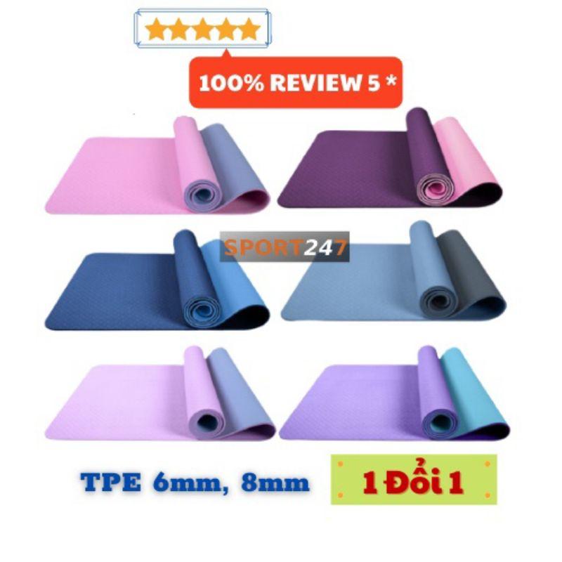 Thảm tập YOGA Chống trượt, Thảm tập GYM tại nhà tập thể dục. Chất liệu tpe 2 lớp chống trơn tuyệt đối