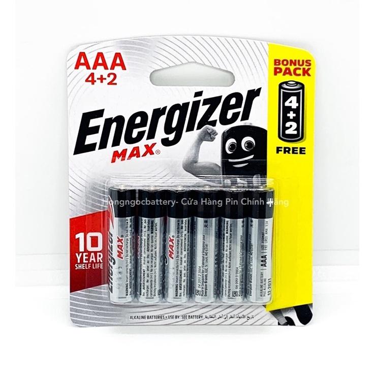 Vỉ 6 Viên Pin AA , Pin AAA Energizer Max 1,5V Alkaline - Hàng chính hãng