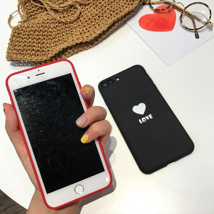 Ốp lưng trái tim love cặp đen đỏ cho Iphone 6-6s-6 plus-6s plus-7-7 plus-8-8 plus