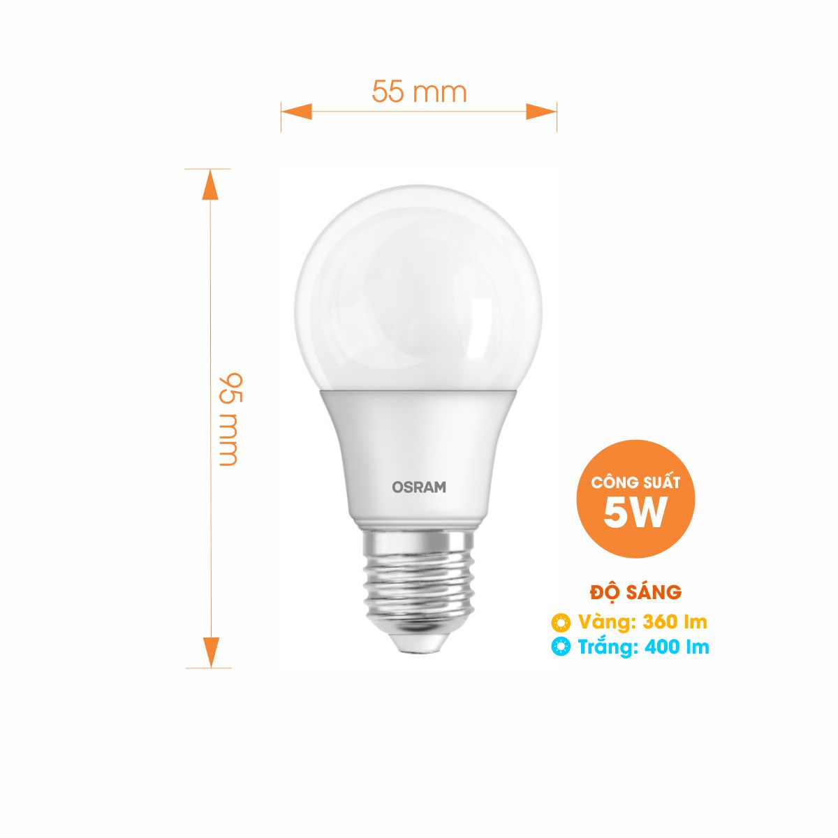 Bóng đèn LED Bulb E27 ECO CLASSIC A 5W OSRAM