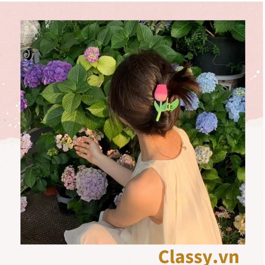 Kẹp càng cua, kẹp tóc Classy cỡ lớn, kiểu dáng hoa tulip PK1609