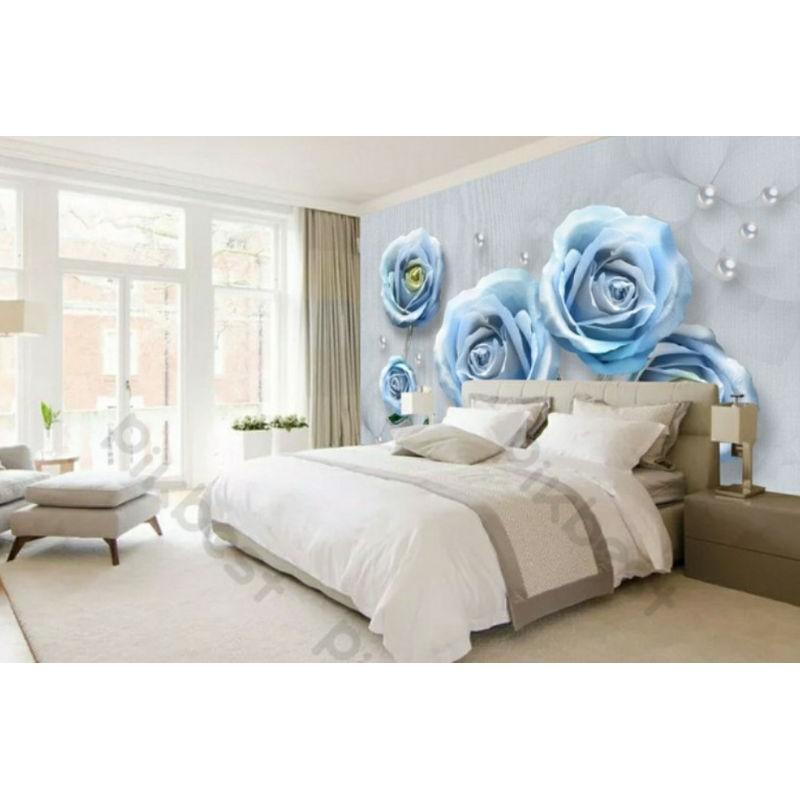 Tranh dán tường Trang dán tường Hoa Hồng Xanh 1.4m x 2.4m có keo mặt sau