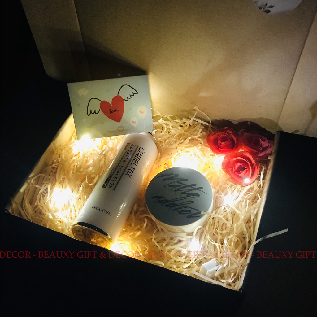 Hộp đựng quà sinh nhật, hộp kraft đựng quà valentine full phụ kiện