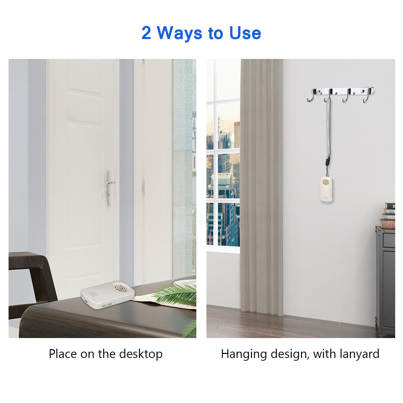 Ozobioth Portable Ozone Generator Air Purifier with Lanyard 2 Timing Modes Wearable Air Cleaner Eliminate Odor