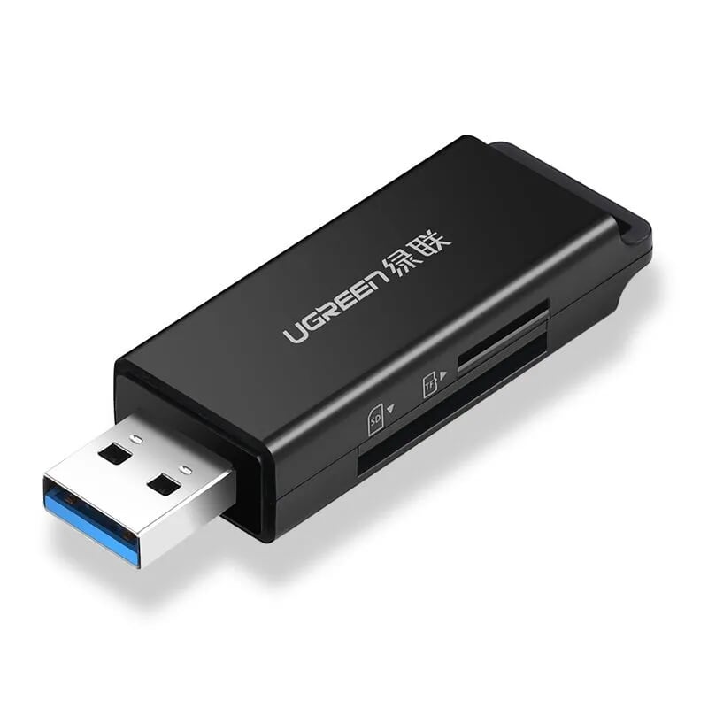 Đầu Đọc Thẻ Nhớ SD/TF USB 3.0 Màu Đen Ugreen 104OL40750CM Hàng chính hãng