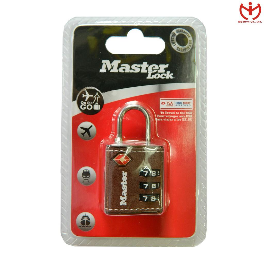 Khóa số vali Master Lock 4692 DBRN rộng 32mm có TSA màu da bò khóa hành lý - MSOFT