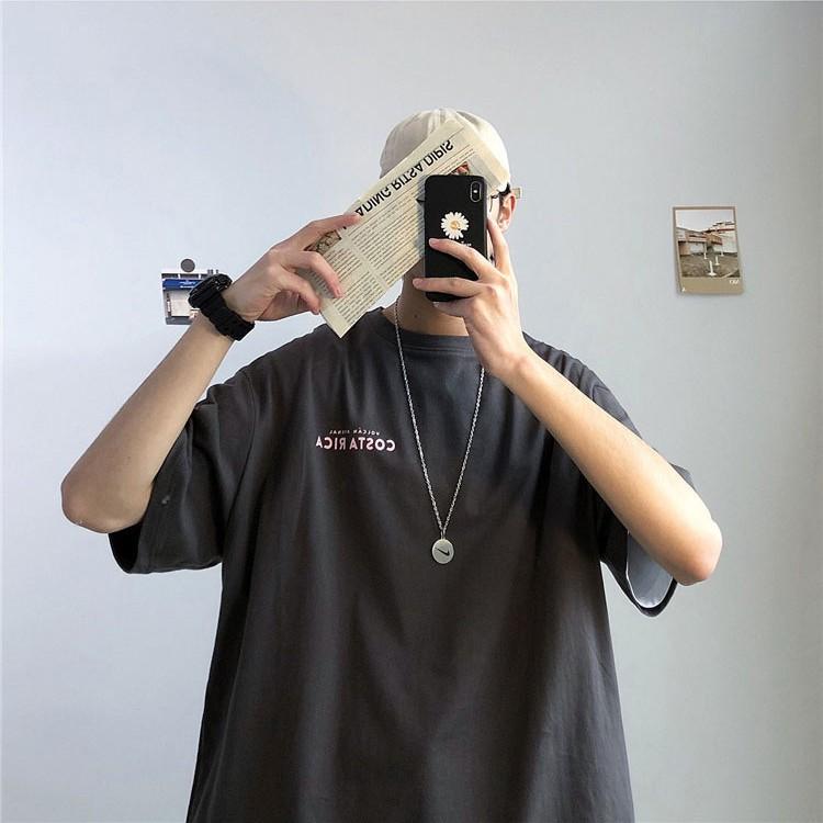 Áo thun tay lỡ cotton costa [ áo thun tay lỡ unisex nam nữ đều mặc được