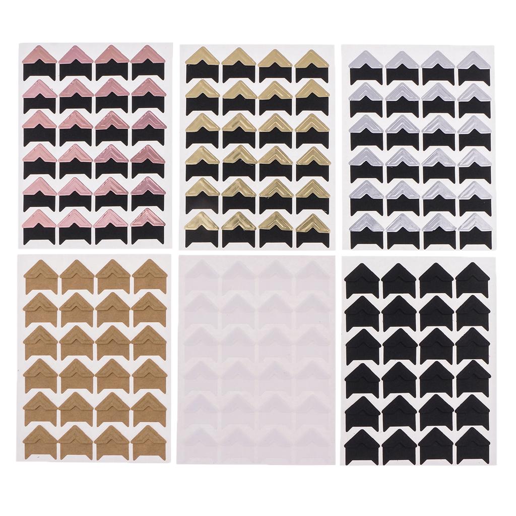 6 Pieces Photo Mounting Sticker Paper Corner Stickers for Scrapbooking Album