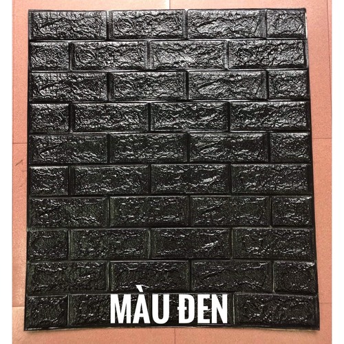 Bộ 10 Tấm Xốp Dán Tường 3D Giả Gạch Đen 70cmx77cm