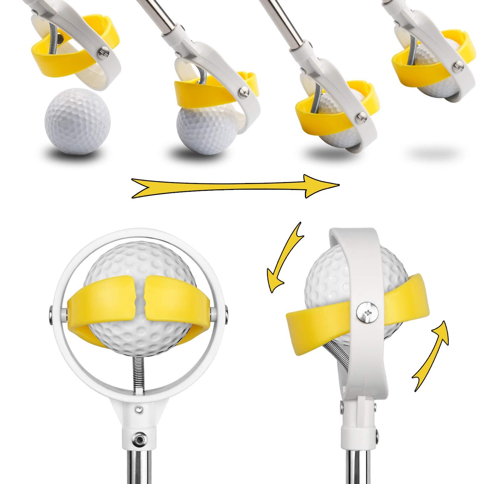 Retriever của Ball Golf Kính thiên văn bằng thép không gỉ cho nước với dụng cụ co giật bóng golf, phụ kiện golf golf cho nam 2 PC