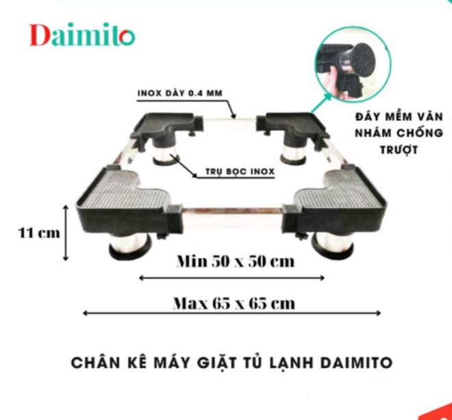 Chân Kệ Kê Máy Giặt - Tủ Lạnh - Chân Đế Chống Rung Lắc Chịu Tải 400 Kg