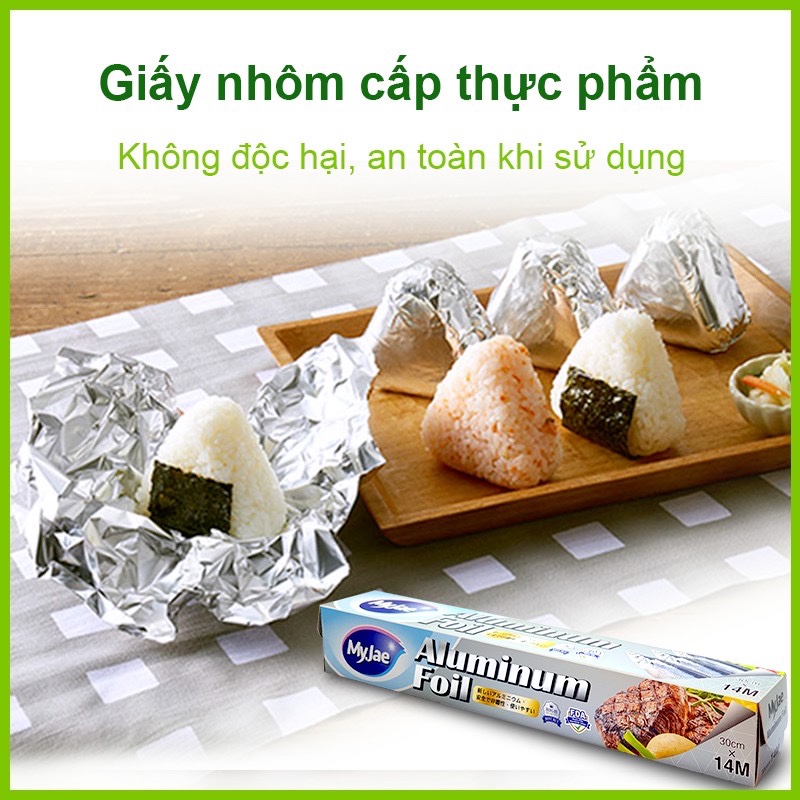 Giấy Bạc Màng Nhôm MyJae Đài Loan Để Bảo Quản, Nướng Thức Ăn, Bọc Thực Phẩm 30cm x 14m