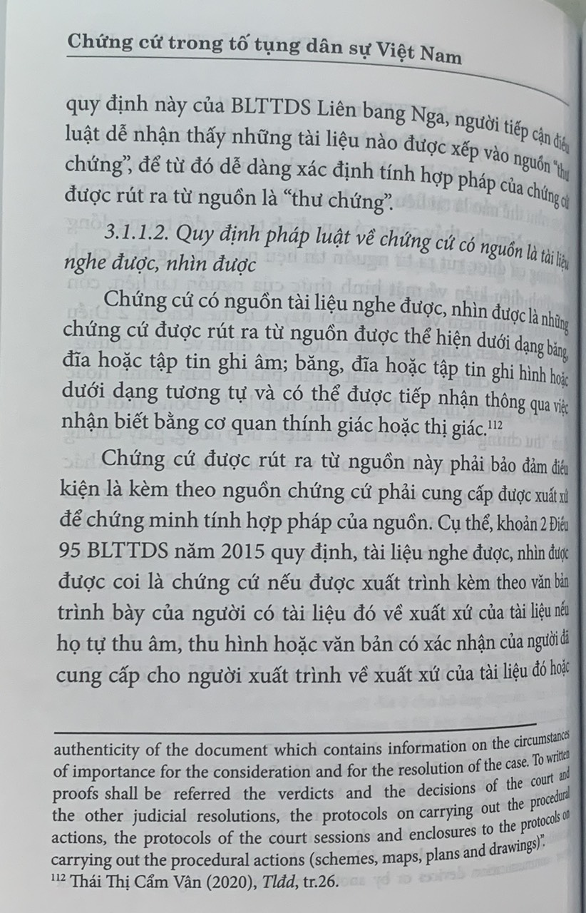Chứng cứ trong tố tụng dân sự Việt Nam (Sách chuyên khảo)