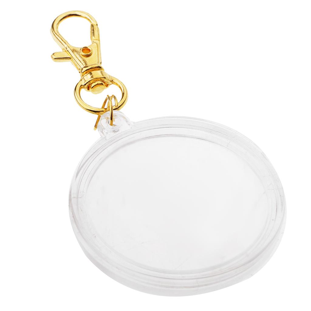 Hộp đựng đồng Xu Acrylic Di động Keychain Bộ Sưu Tập Móc Khóa Coin # 1