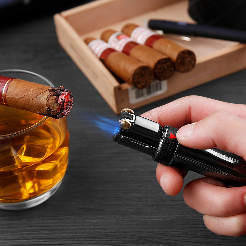 Vỏ Hột Quẹt Bật Lửa Jobon ZB-696 Khò 3 Tia Sử Dụng Gas Đá Cao Cấp Có Khóa Rảnh Tay - Nhiều Màu