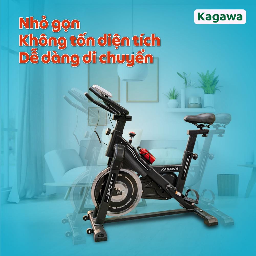 Xe đạp tập thể dục trong nhà Kagawa A8 khung sườn thép không rỉ cao cấp, tặng 5 quà tặng hot, Free Ship