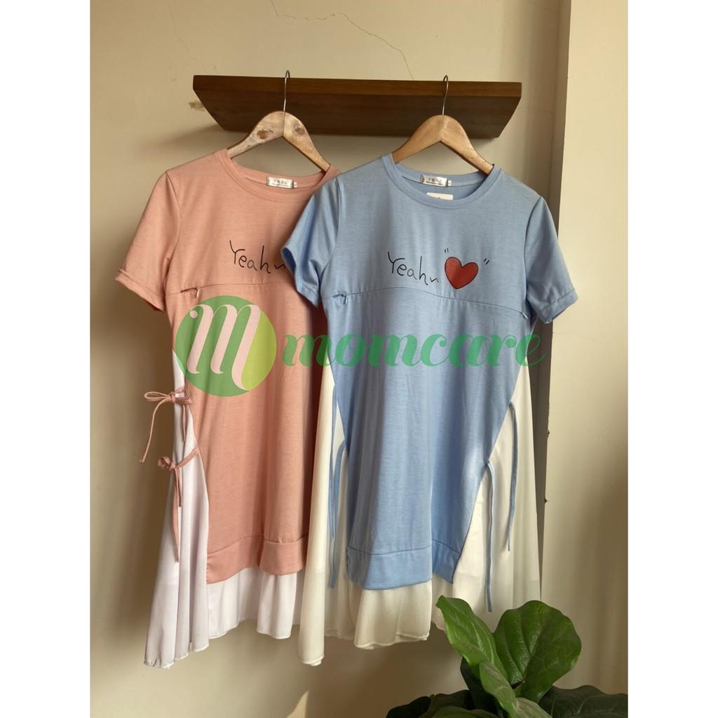 Váy bầu xinh công sở COTTON 2 MÀU - Đầm bầu sau sinh cho con bú ti - Đầm bầu cho mẹ thời trang đẹp dự tiệc Bigsize