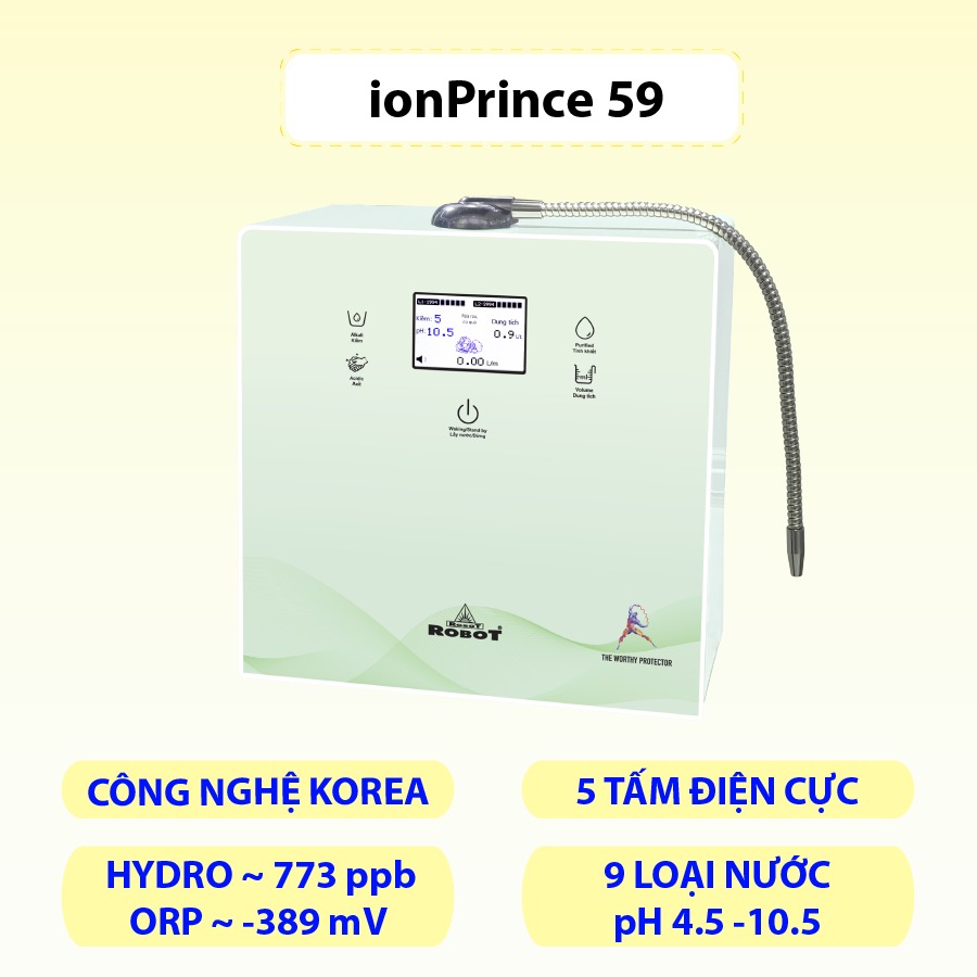 Máy Lọc Nước Điện Giải Thông Minh ROBOT ionPrince 59 - Hàng chính hãng