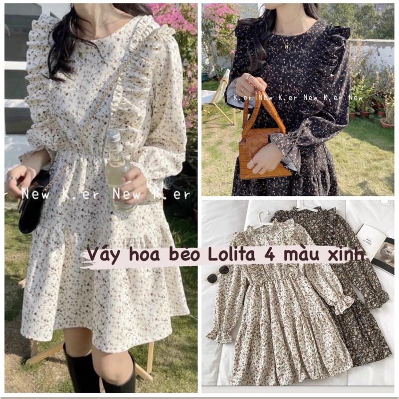 Váy hoa nhí dài tay bèo lolita