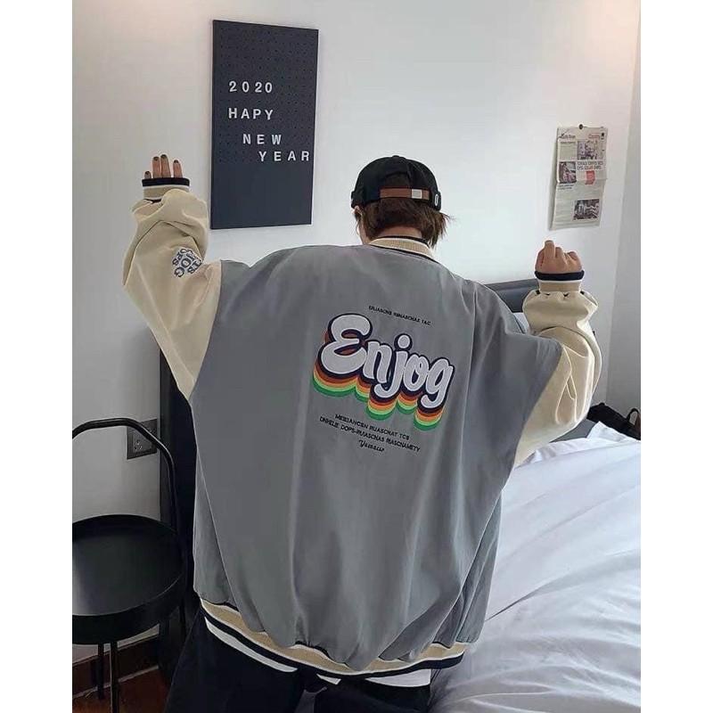 Áo Khoác Bomber Dù Enjoy Chất Dù 2 Lớp Mịn Đẹp Form chuẩn Unisex Nam Nữ Couple