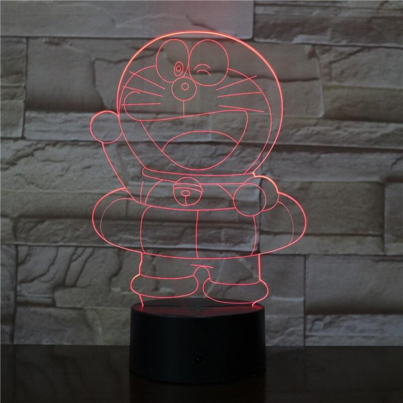 Đèn ngủ Led 3D cho bé Đèn Doraemon - món quá cho bé sáng tạo