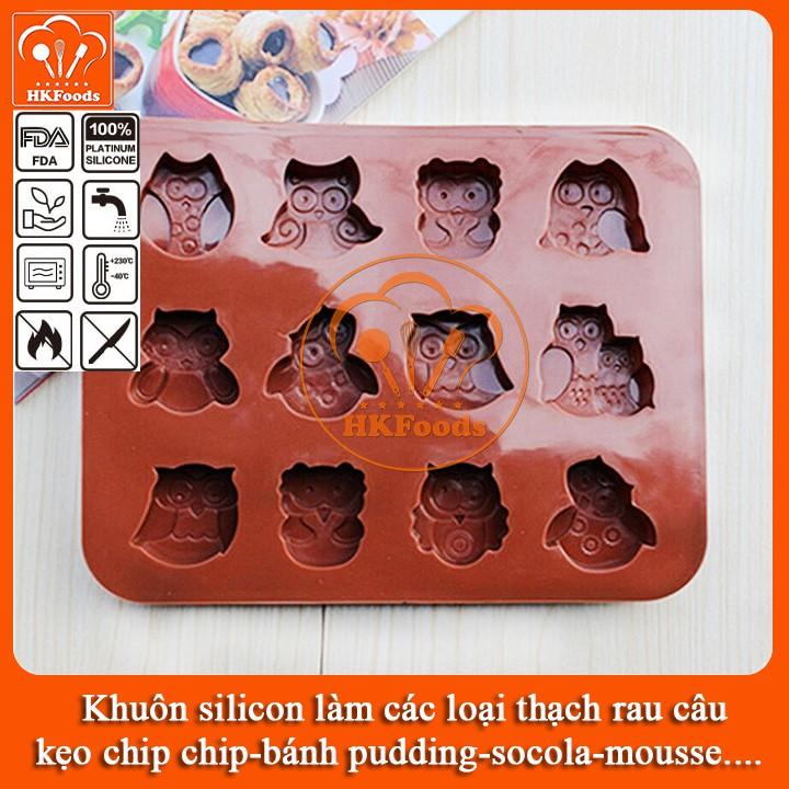 KHUÔN SILICON LÀM KẸO, THẠCH RAU CÂU, SOCOLA HÌNH CHIM CÚ