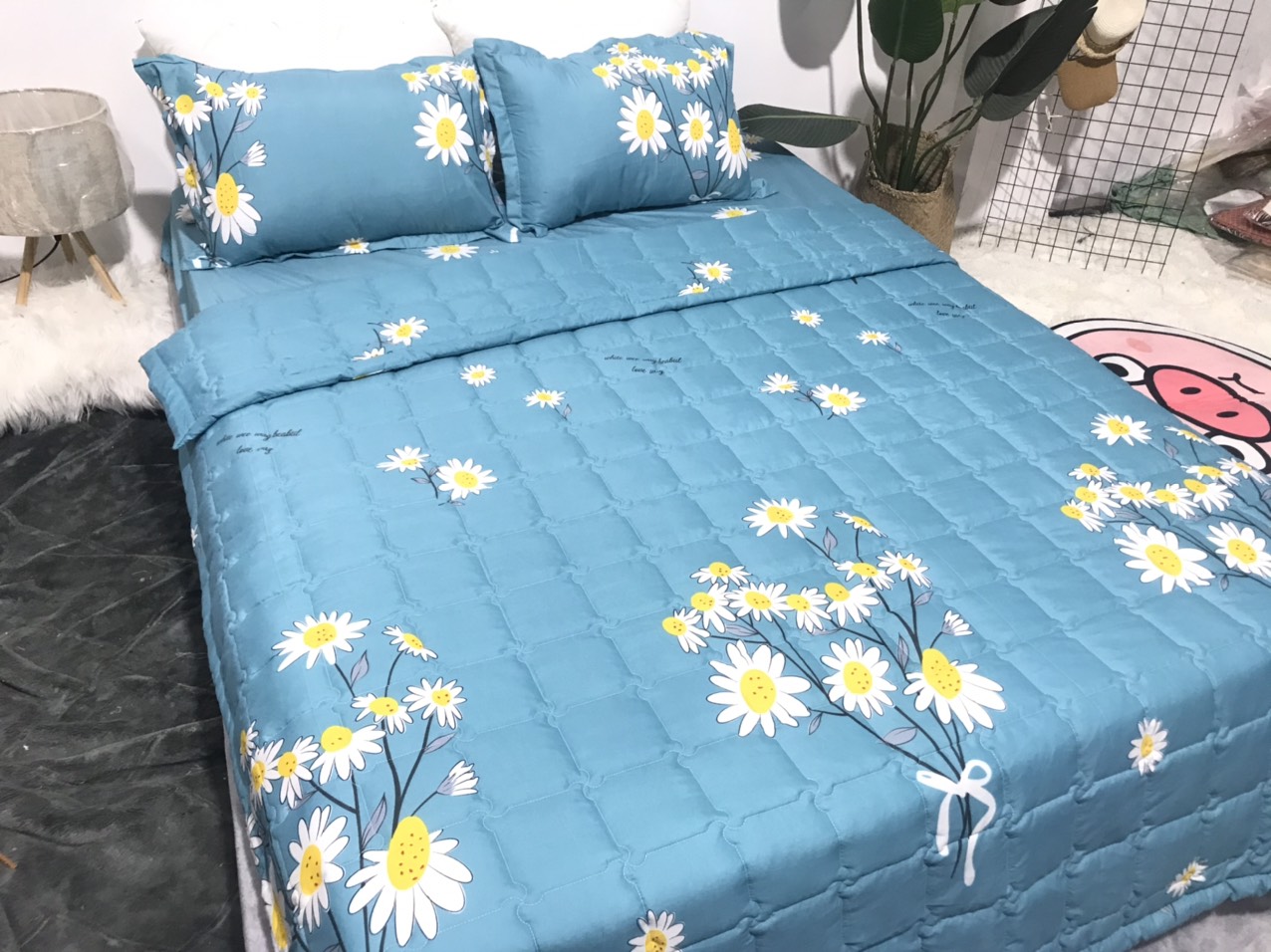 Bộ Chăn Ga Gối Hè Thu 5 Món Mã CH205