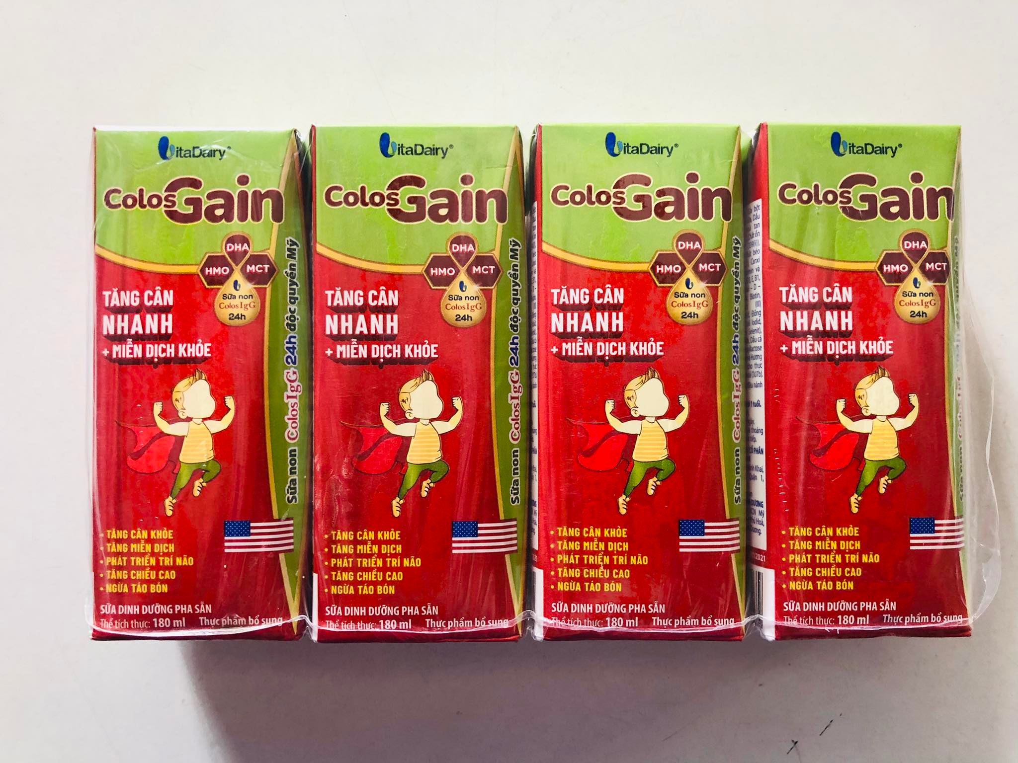 Sữa pha sẵn Colos Gain 180ml (48 hộp x 180ml)