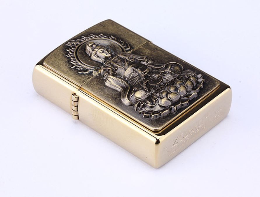 Vỏ Hột Quẹt Bật Lửa xăng đá Zorro Z91040 thiết kế họa tiết hình phật - dùng xăng bấc đá cao cấp ( giao màu ngẫu nhiên )