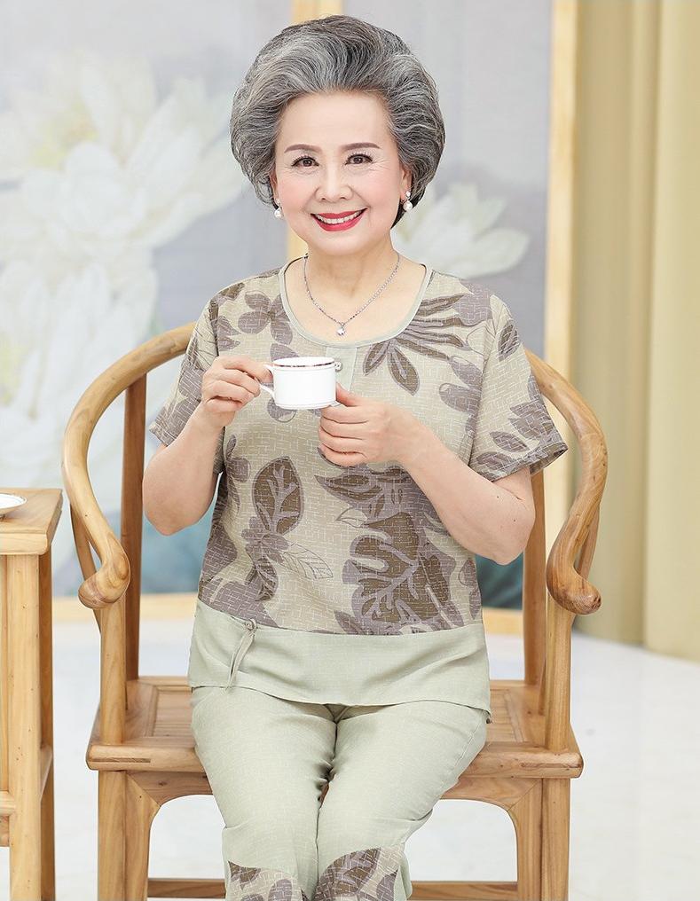 Bộ Hoa Mặc Nhà Ngắn Tay CHo Người Già Cao Cấp - BGHOA02