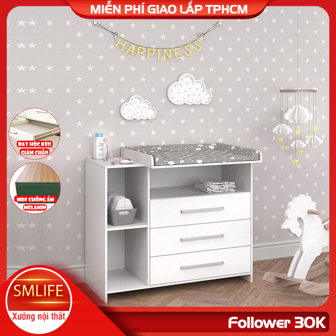 Kệ gỗ thay tã cho bé SMLIFE Kagalaska