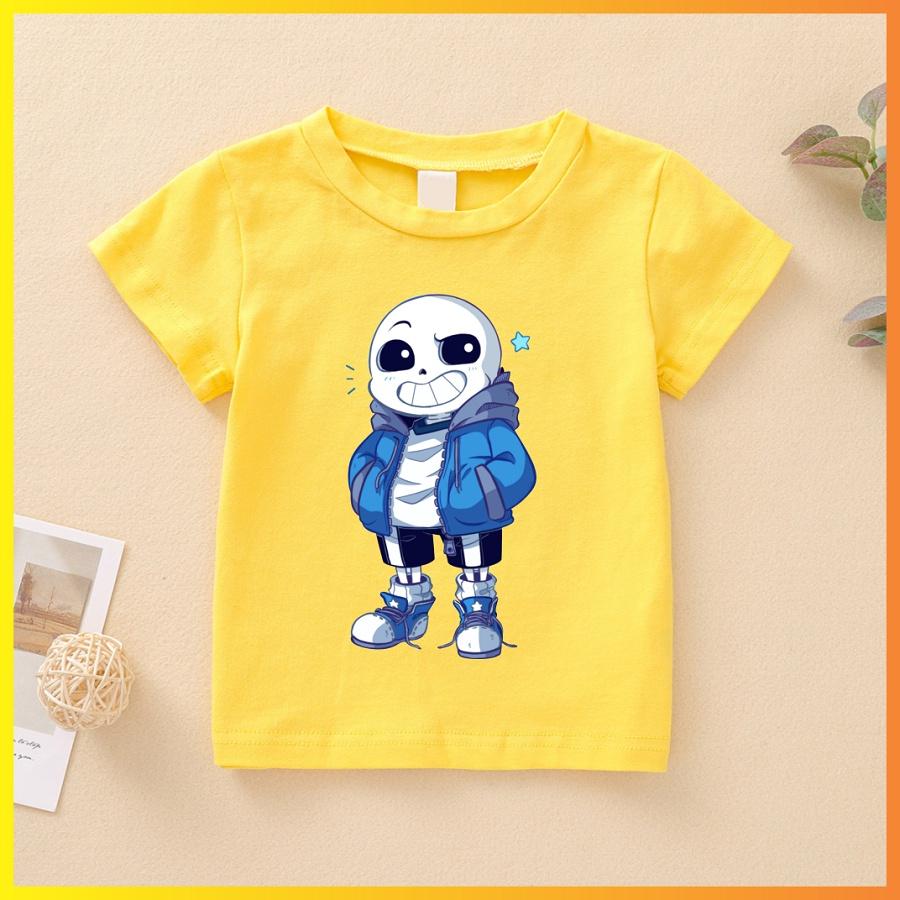 Áo thun sans Undertale màu vàng đủ size cho bé trai bé gái