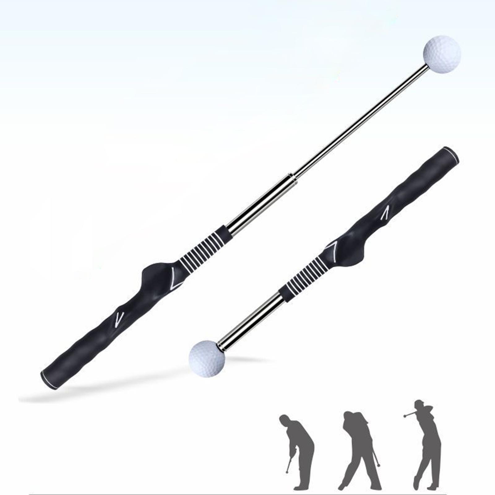 Telescopic Warm up Stick Practice Golf Swing Trainer Aid for Flexibility