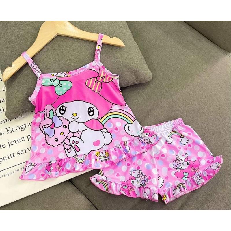 Bộ Hai Dây Chất Thun Lạnh 3D Dành Cho Bé Gái Từ 22- 45 kg