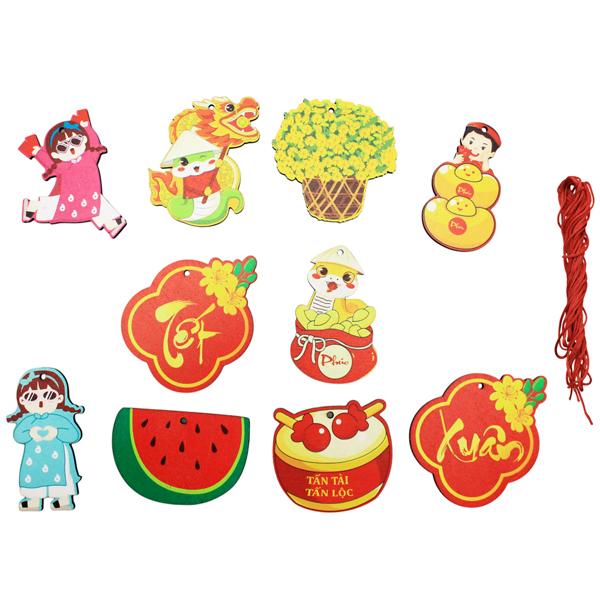 Bộ 10 Decor Trang Trí Nhà Cửa Chủ Đề Tết - Bách Mộc - Set Xuân