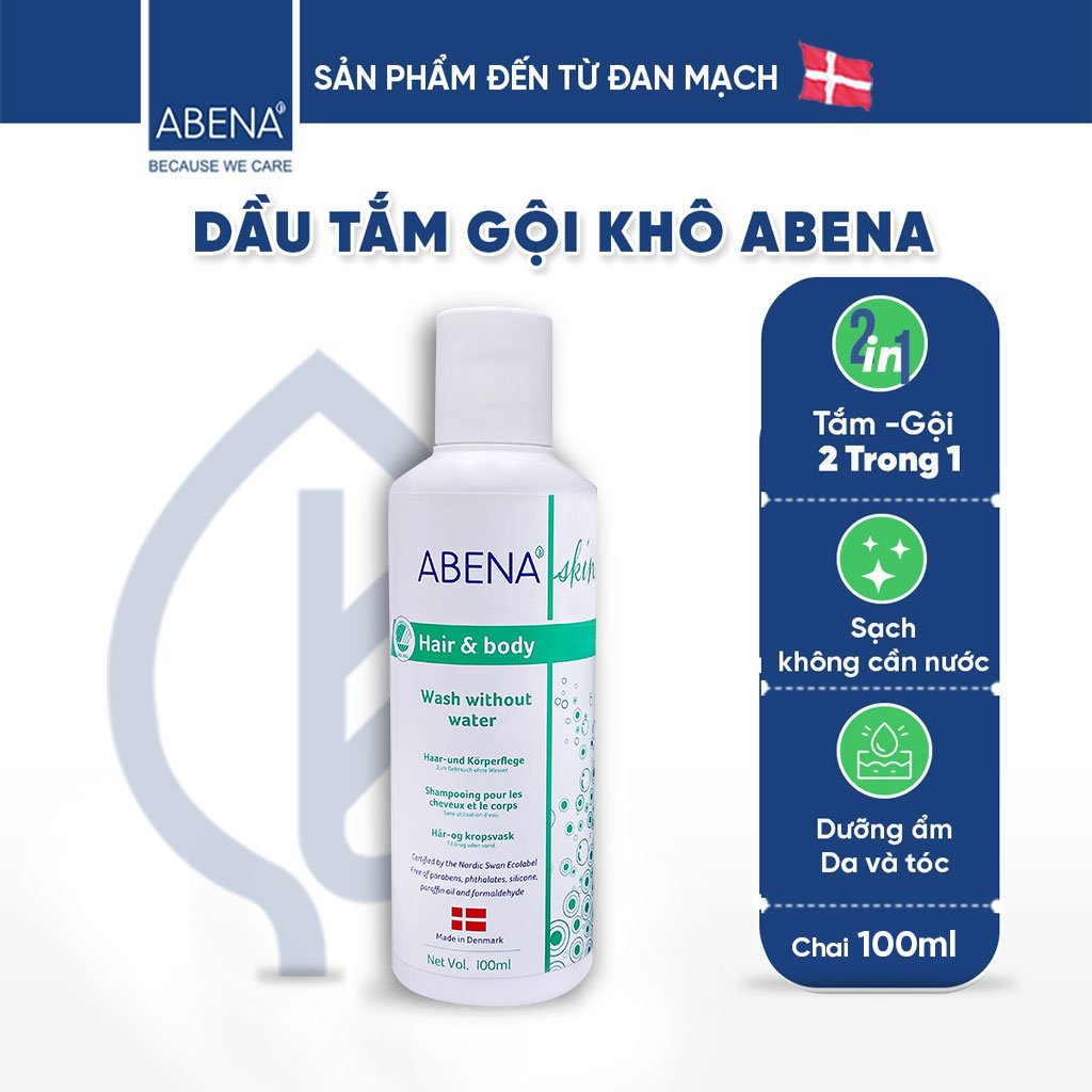 Dầu gội, tắm khô Abena Hair &amp; Body Wash (100ml)