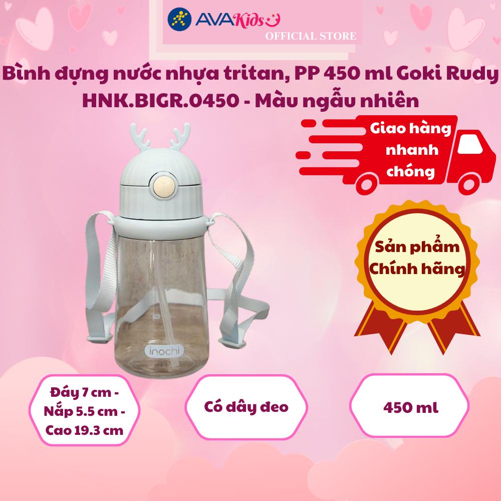 Bình đựng nước nhựa tritan, PP 450 ml Goki Rudy HNK.BIGR.0450 - Màu ngẫu nhiên