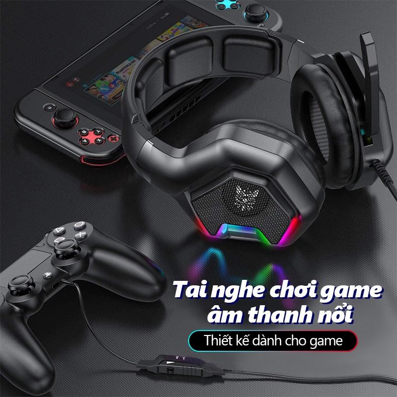 ONIKUMA K10 PRO Tai nghe chơi game PS4 Tai nghe chụp tai có đèn LED RGB với micrô đa hướng dành cho PC Máy tính xách tay [Hàng chính hãng]