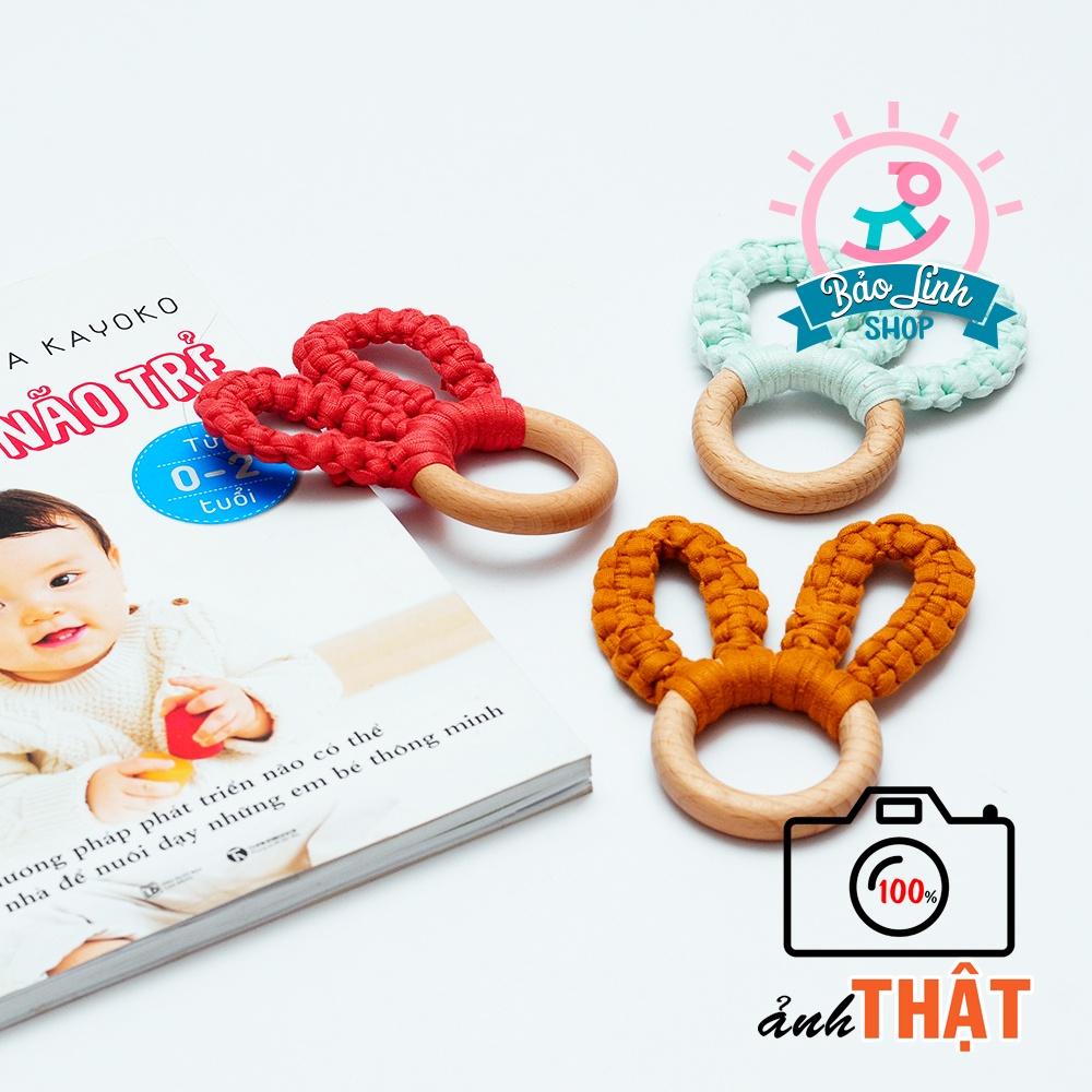 Đồ chơi cho trẻ sơ sinh 3-6 tháng - Vòng gỗ handmade tập cầm nắm, gặm nướu giảm ngứa lợi