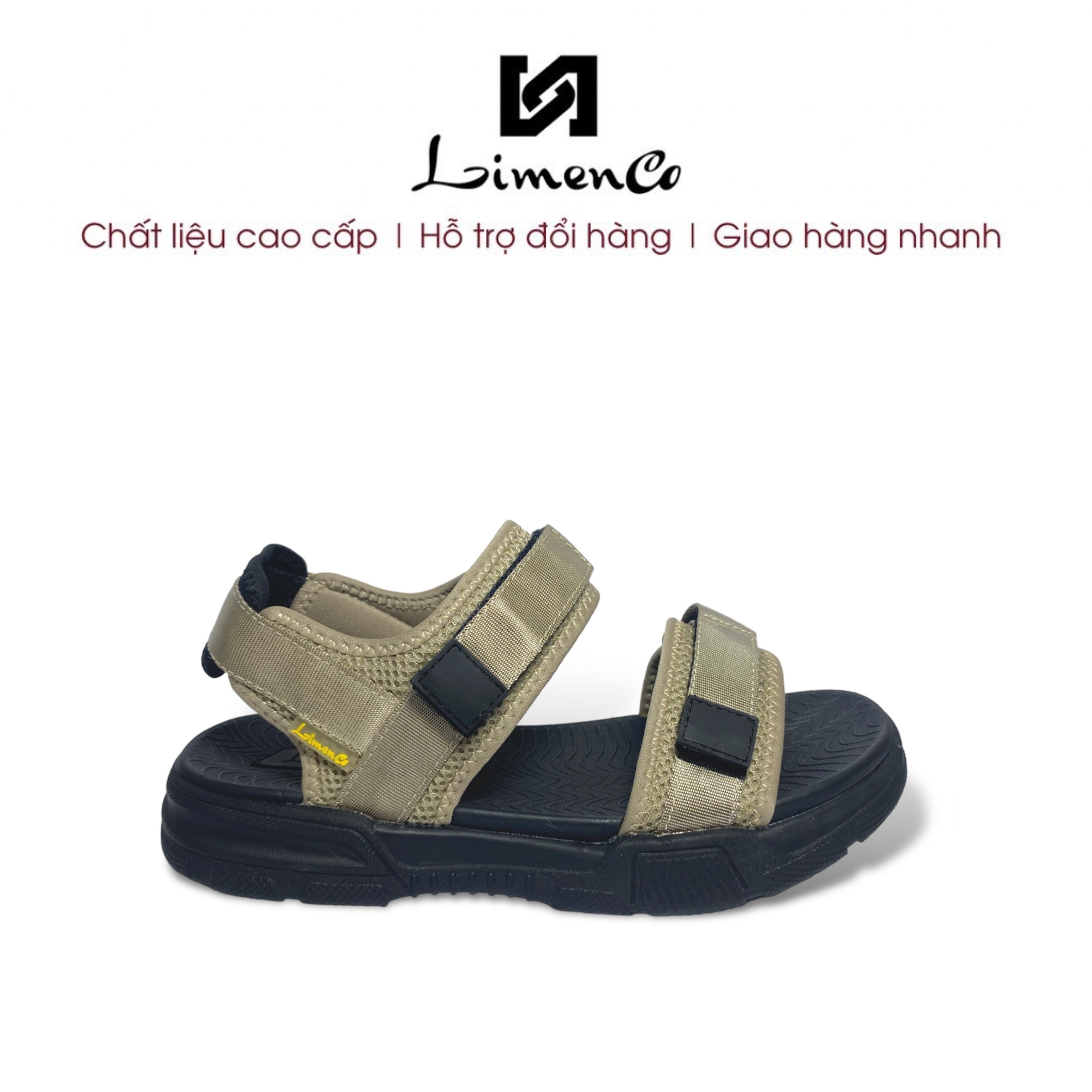 Giày Sandals Nam L2663 Màu Kaki, êm nhẹ, thoáng khí, đi học, đi chơi