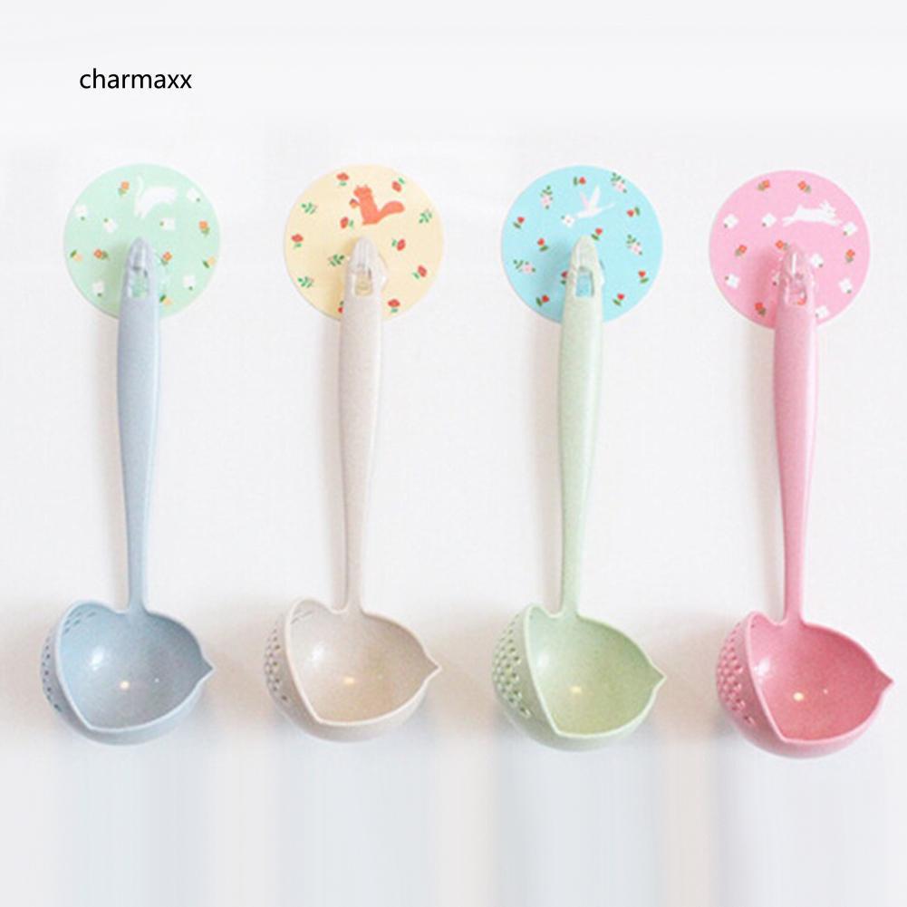Muôi muỗng múc canh lúa mạch 2 trong 1 có lỗ vớt thức ăn lọc nước - Vá ăn lẩu thông minh 2in1lọc dầu lọc nước lẩu
