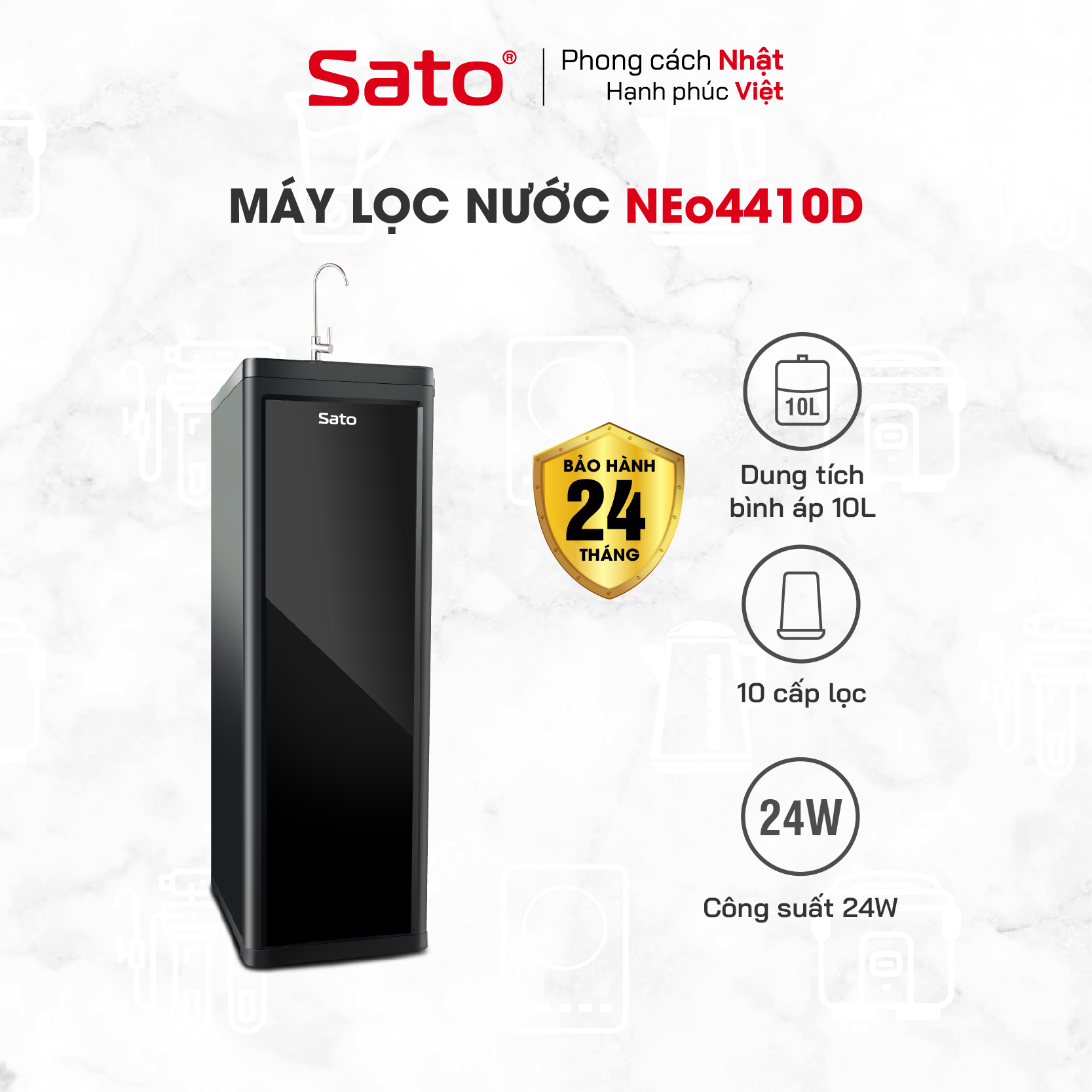 Máy lọc nước Sato Neo1 NEo4410D 10 cấp lọc - Hàng chính hãng