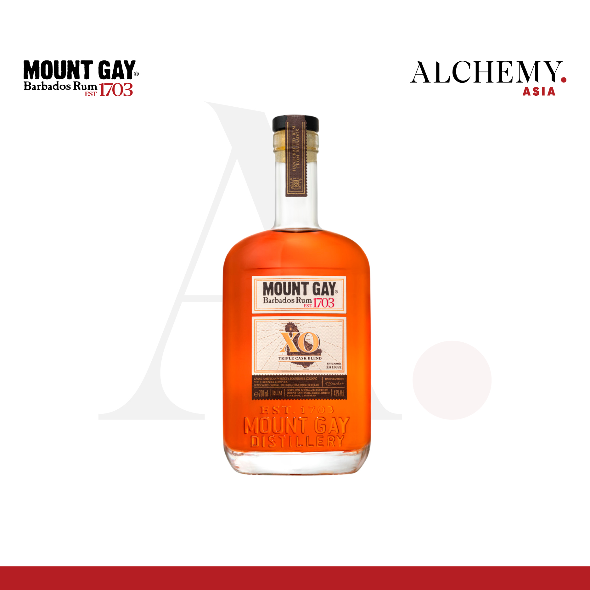 Rượu Mount Gay XO Rum 43% 1x0.7L