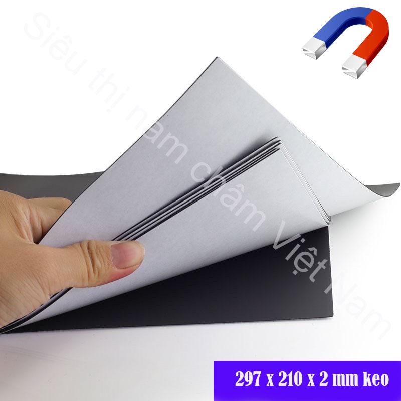 TẤM NAM CHÂM DẺO A4 2MM PHỦ KEO DÁN